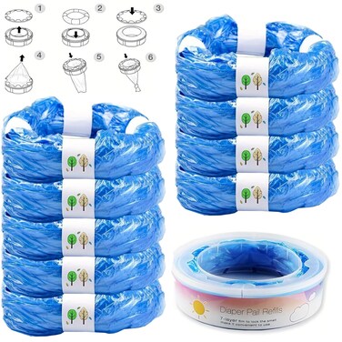 Diaper Pail Refills Bags Compatible with Diaper Genie Pails Diaper Pails Refills - (Pack of 9) (CL01ZHY)