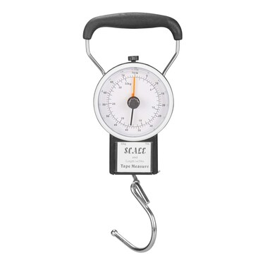 Manual Luggage Suitcase Scale with Built-in Tape Measure Weighs Bags to 75lbs.- Up to 39" Long - Black-One Size