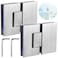Glass Shower Door Hinges 180 Degree 2 Pack, Frameless Glass to Glass Hinge for 8mm-12mm, Stainless Steel Door Hinges, Heavy Duty Bathroom Door Hinges