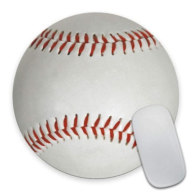 Smooffly Round Mouse Pad Custom,Baseball Design Customized Round Non-Slip Rubber Mousepad Gaming Mouse Pad Size 7.9 x 7.9 x 0.12 Inch