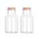 Magic Season Decorative Glass Bottles with Cork Stoppers (5 fl oz. Wide Mouth Round Bottles / 2 Pcs)