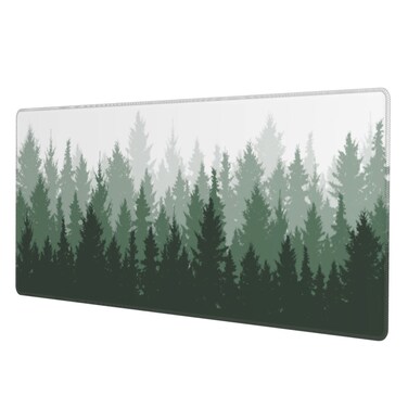 Green Tree Forest Gaming Mouse Pad Non Slip XL Large Mousepad Stitched Edge Rubber Base Desk Mat for Laptop PC Computer