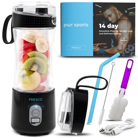 Portable Blender for Shakes and Smoothies, Personal Size Blender, Fruit Smoothie Blender, Milkshake &ndash; Juicer Mini Blender 4000 mAh USB Rechargeable with 6 Blades, Handheld use in Sports, Travel, Gym