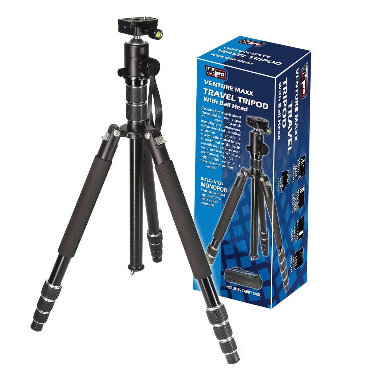 فيد برو Vidpro Venturemaxx at-77 Professional 77-inch Aluminum Travel Tripod