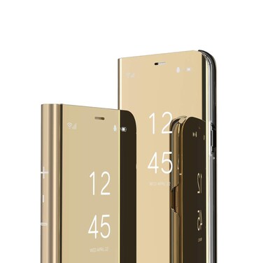 COTDINFORCA Samsung Note 9 Case, Mirror Design Clear View Flip Bookstyle Luxury Protecter Shell with Kickstand Case Cover for Samsung Galaxy Note 9 (2018). Flip Mirror: Gold