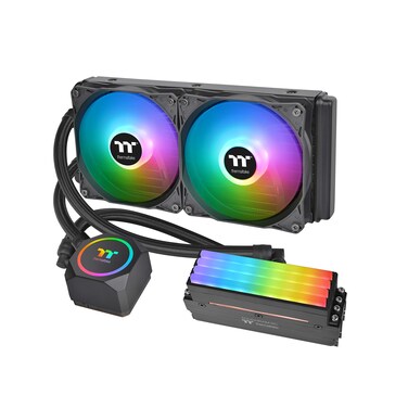 Thermaltake Floe RC240, AMD (AM5/AM4) / Intel (LGA 1700/1200), TT RGB Plus Software/Motherboard Sync ARGB Controlled, 240mm PWM All-in-One CPU &amp; Memory Liquid Cooler CL-W271-PL12SW-A
