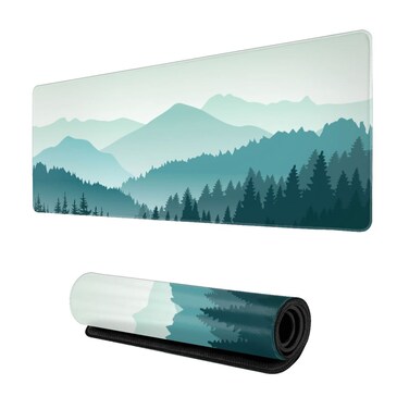 Green Mountain Scenic Forest Landscape Mouse Pad Gaming XL Large Mousepad Desk Mat Long Extended Big Keyboard Pads Table Accessories for Gaming and Office Pc Laptop Computer 31.5 X 11.8 Inch