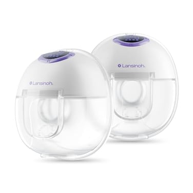 Lansinoh Discreet Duo Wearable Breast Pump, Hands Free Breast Pump, 4 Pumping Modes, 9 Levels Hospital Strength Suction, LED Display, Leak-Resistant Design, 2 Breast Flange Sizes Included: 24mm &amp; 21mm