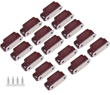 Magnetic Door Catch, Tiberham Heavy Duty Cabinet Magnet Catches, Kitchen Door Latch Furniture Fitting Closet Cupboard Wardrobe Silent Locks Stopper Hardware with Screws (Pack of 15)