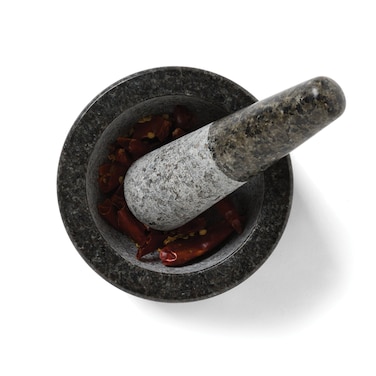 Fox Run Granite Mortar and Pestle, 4.75-Inch Diameter, Black &amp; Gray