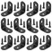 Aylifu 90 Degree Corner Braces 25 x 25mm, 12 Pieces Black Right Angle Brackets Fasteners, Stainless Steel L Shaped Corner Bracket with 24 Pieces Screws for Shelves, Cabinet, Furniture