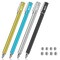 Universal Stylus Pens for Touch Screens - Bargains Depot New 5mm High-Sensivity Dual Fiber Tips Stylus for All Tablets &amp; Cell Phones with 8 Extra Replaceable Tips (4 Pcs, Black/Aqua/Silver/Yellow)