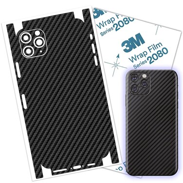 iPhone 11 Pro Max Skin Wrap 3M Film Protective for Sides and Back Sticker (Carbon Fiber)
