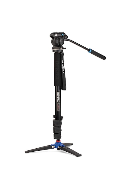 Benro Classic Video Monopod with S2 PRO Flat Base Video Head, 5.5 lb Max, 3 Leg Folding Base, Flip Lock, Carrying Case (A38FDS2PRO)