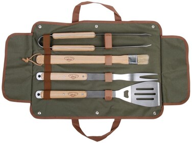 Esschert Design USA GT37 BBQ Tool Set with Canvas Bag