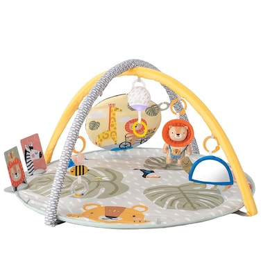 Taf Toys Savannah 360&deg; Activity Gym with Music &amp; Light &amp; 20 Playful Activities, Thickly Padded with Soft Mat and a Unique &ldquo;Crinkle Toy&rdquo; for a Variety of Body Positioning for Newborn and Up