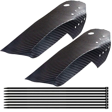 1 Pair Mountain Bike Fender Mud Guard,XINBOUS Adjustable Carbon Fiber MTB Bicycle Mudguard Front + Rear MTB Fender Set Compatible with 20"/24"/26"/27.5"/29" Mountain Bike Mud Guards