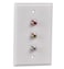 RCA Wall Plate, HTTX White 3-Port RCA Wall Plate with Removable F/F RCA Keystone Jack Inserts for Composite Audio/Video