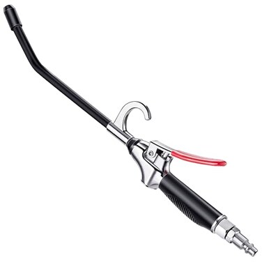 High Volume Air Blow Gun with Rubber Guard Aluminum Air Flow Nozzle, Industrial Air Blower Gun with Anti-slip Rubber Coated Metal Handle, Pneumatic Air Compressor Accessories Dust Cleaning Tool