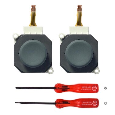 Partsatoz Pack of 2 3D Analog Joystick Button Control Thumb Stick with Thumbstick Circle Pad Cover Cap Replacement for Nintendo 2DS 3DS 3DS XL LL (NOT for New 3DS New 2DS New 3DS XL LL)