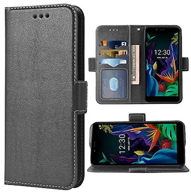 Phone Case for LG K30 2019 5.4 inch Folio Flip Wallet Case,PU Leather Credit Card Holder Slots Heavy Duty Full Body Protection Kickstand Protective Phone Cover for LGK30 K 30 30K LMX41 Cases Black