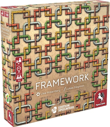 Framework - Board Game by Pegasus Spiele 1-4 Players &ndash; Board Games for Family &ndash; 30 Minutes of Gameplay &ndash; Games for Family Game Night &ndash; Kids and Adults Ages 8+ - English Version