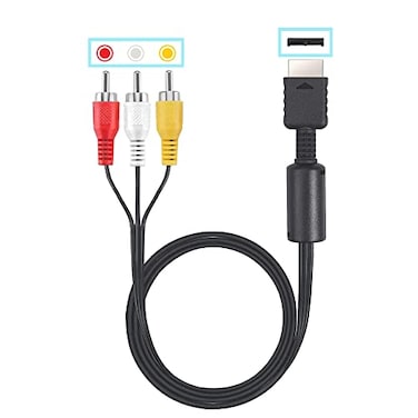 JINHEZO PlayStation 3 Audio Video Cables - Game Console Component Accessories Connection Cord, RCA AV to TV Cable for PlayStation, PS 1, PS 2, PS 3, Slim 2, Slim 3, 6 feet 1 Pack (Not HDMI)