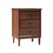 Walker Edison Traditional Wood 3 Drawer Nightstand Side Table Bedroom Storage Drawer and Shelf Bedside End Table, 18 Inch, Walnut