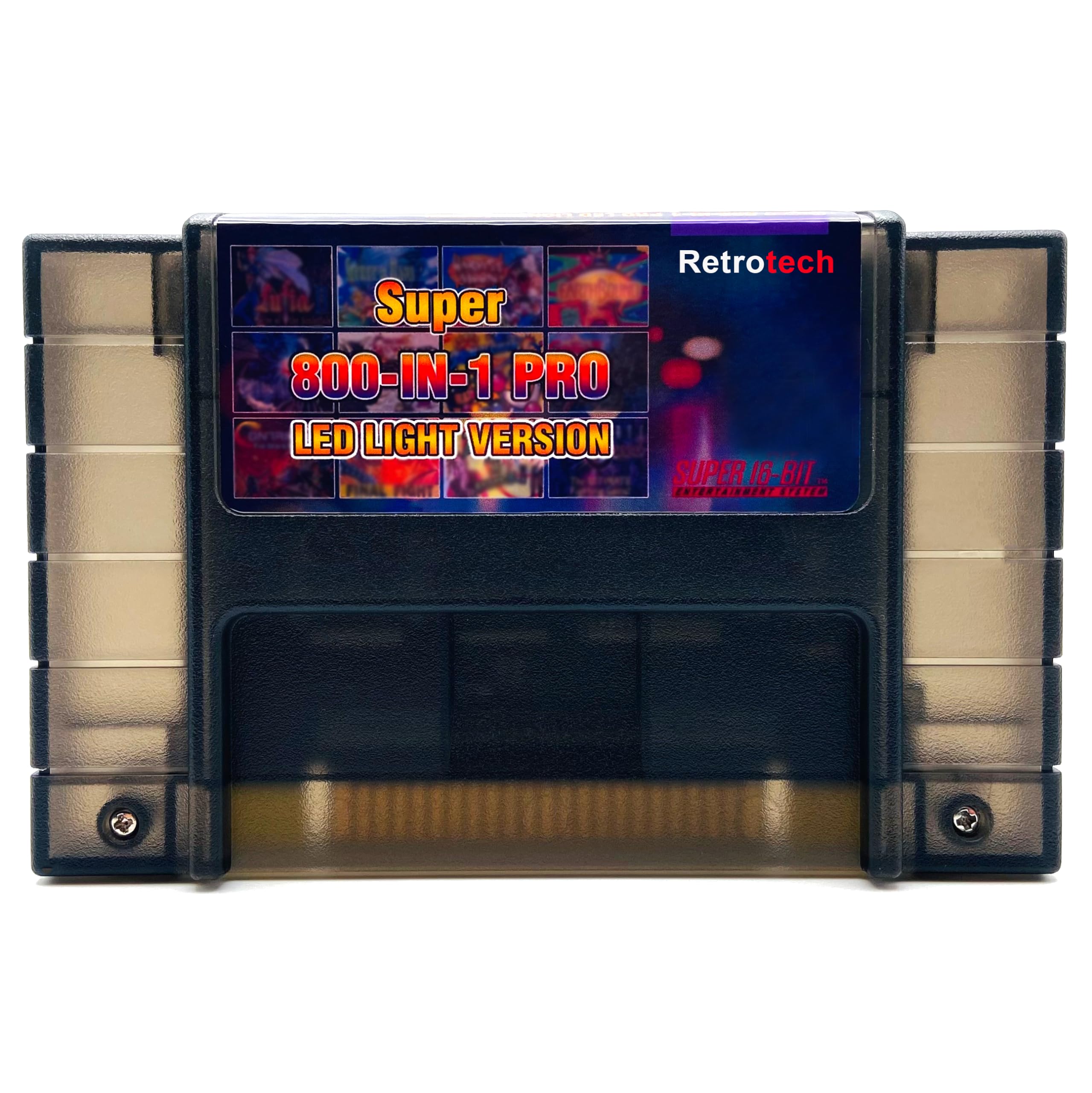 Retrotech Retrotech Super 800 In 1 Multi Game Cartridge Led Version For Super Nintendo Gam 800