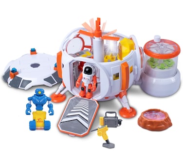ASTRO VENTURE Mars Base, Mars Mission Space Station Toy for Kids with Lights, Astronaut &amp; Robot Figures, Tools &amp; Accessories