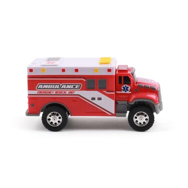 Mighty Fleet Toughest Minis 5" Tough Cab Ambulance Toy w/Lights &amp; Sounds, Realistic Design &amp; Batteries Included - Age 3+