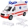 Kiddie Play Ambulance Toy with Lights and Sound Friction Powered Emergency &amp; Rescue Vehicle Set Doors That Open and a Stretcher