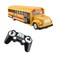 Fisca RC School Bus Remote Control Car Vehicles 6 Ch 2.4G Opening Doors Acceleration &amp; Deceleration Toys with Simulated Sounds and LED Lights Rechargeable Electronic Hobby Truck for Kids