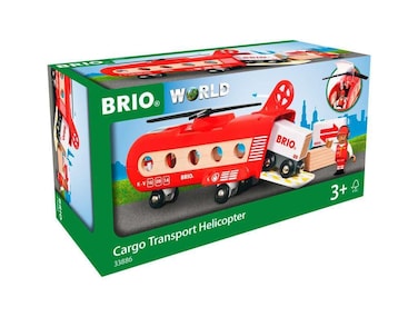 BRIO World 33886 - Cargo Helicopter - Premium Wooden Train Toy   Safe and Durable   Compatible with All Sets   Fun for Toddlers and Kids   Includes Figure and Accessories