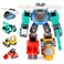 Transform Robot Toys for 4 5 6 7 8 Year Old Boys, Magnetic Construction Trucks 4 Vehicles, STEM Building Toys, Birthday Gifts for Boy