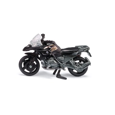 Siku 1399, BMW R 1250 GS LCI, Toy Motorbike, Metal/Plastic, Black/Silver, Movable Handlebar and Stand, Rubber Tyres