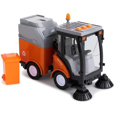 Toy To Enjoy Street Sweeper Toy Truck with Light &amp; Sound Effects - Friction Powered Wheels, Removable Garbage Can &amp; Rotating Brushes - Heavy Duty Plastic Cleaning Vehicle Toy for Kids &amp; Toddlers
