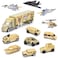 12 PCS Military Plastic Army Men Vehicles Toy Playset - Includes Stealth Bomber, Tanks, Helicopter, Fighter Jets and More for Kids, Boys