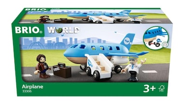 BRIO World - 33306 Airplane   Stimulating Wooden Toy Plane Set   Enhances Creativity and Logical Thinking   Compatible with BRIO Railway Toys   for Kids Aged 3+