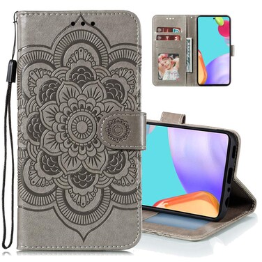 COTDINFORCA LG Stylo 5 Wallet Case, Slim Premium PU Flip Cover Mandala Embossed Full Body Protection with Card Holder Magnetic Closure Case for LG Stylo 5 Mandala Gray LD