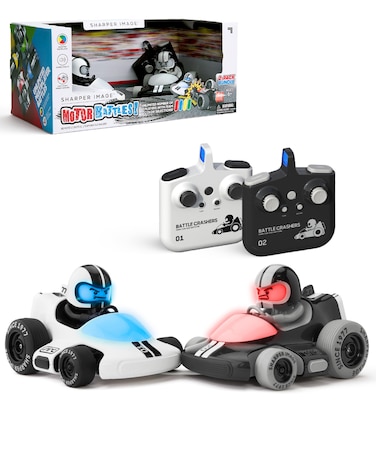 Sharper Image&reg; Motor Battles RC Team Battle Racers &ndash; Remote Control Combat Cars with LED Lights &amp; Damage Indicators for Multiplayer Action  RC Stunt Bumper Car Fighting Game  Toy Gift for Boys Kids