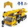 WEECOC RC Crane Construction Tractor Remote Control Large Crane Truck wiht Light and Sound Rechargeable Electronics Hobby Toys for Kids Boys Child (Yellow)