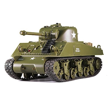 Remote Control 2.4Ghz 1/30 Scale US M4A3 Sherman RC IR Battle Tank w/Sound Lights