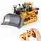 WEECOC RC Bulldozer Toy Remote Control Excavator Toys Engineering Vehicle RC Truck Toys for Kids Christmas Birthday (Gold)