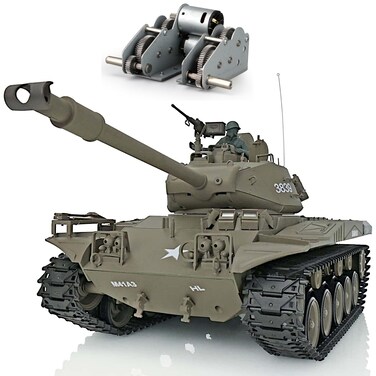 POCO DIVO Walker Bulldog M41A3 US Tank, 1/16 Scale RTR RC Military Vehicle, Heng Long 3839 S Edition Upgrade Steel Gearbox, Airsoft BB Battle Infrared IR Combat, Smoke Sound Light Recoil Model