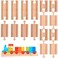 16 Pcs Straight Wooden Tracks Expansion Wood Train Track Connectors and Adapters Male Male Female Female Train Track Accessories Wood Train Track Pieces Train Bridge for Most Major Toy Trains Railway