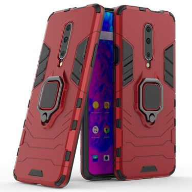 Compatible with 1+7 Pro, 1+7T Pro Case, Ring Holder Car Phone Magnetic Ring 360 Protective Case for OnePlus 7 Pro, OnePlus 7T Pro (Red)