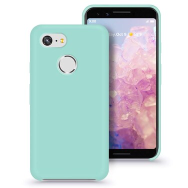 ABITKU Google Pixel 3 Case, Pixel 3 Phone Case, Thicken Silicone Gel Rubber Case Soft Microfiber Cloth Lining Cushion Compatible for Google Pixel 3 (Mint, 5.5 inch)