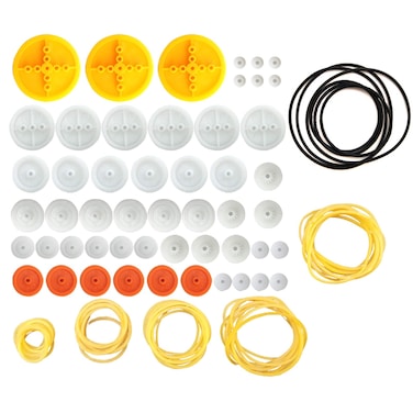 EUDAX 2mm Hole Plastic Belt Pulley Gears Combination Modulus Package Rubber Belts Band Plastic Model Accessories for DIY Robots Cars RC Toy Car Airplane