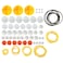 EUDAX 2mm Hole Plastic Belt Pulley Gears Combination Modulus Package Rubber Belts Band Plastic Model Accessories for DIY Robots Cars RC Toy Car Airplane